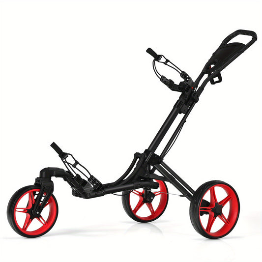 Costway Lightweight Aluminum Folding Golf Push Cart With Swivel Wheel