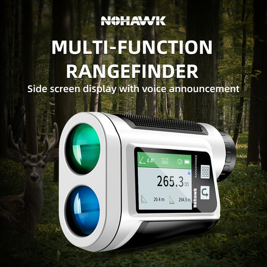Nohawk 1000m Golf Rangefinder With Slope Flag Lock Voice Guidance USB Rechargeable 6x Magnification