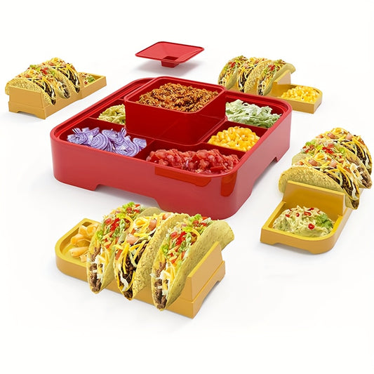 FLYBOK Jade Taco Tray With 7 Compartments For Tacos