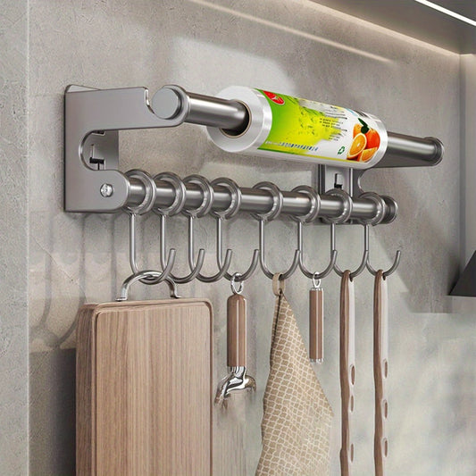 Space Saving Stainless Steel Utensil Hanger Wall Mount Organizer