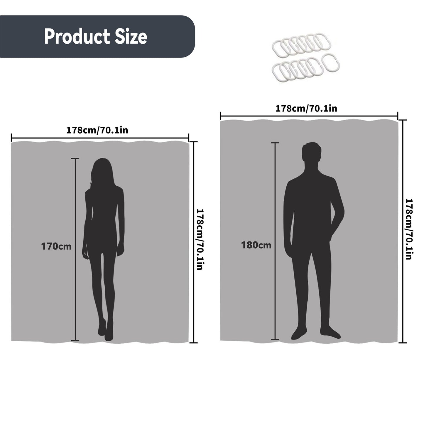 Geometric Cross Checkered Polyester Shower Curtain Includes 12 Hooks