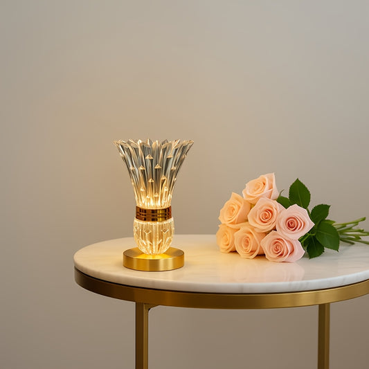 Crystal Table Lamp USB Powered Rechargeable Touch Control