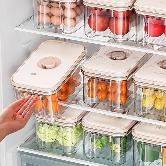 Gentle Care Plastic Food Storage Containers, Food-Grade Safe Non-Toxic Fresh-Keeping Box Set, Strong Seal for Moisture Protection Stackable Space-Saving, Temperature Resistant Easy to Clean Odor-Free, for Vegetables Fruits Le