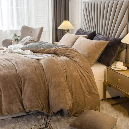 Hign Velvet Shaggy Duvet Cover Set Ultra Soft Bedding