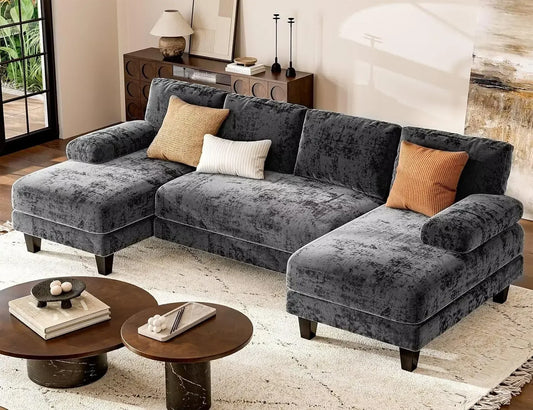 Txtin's U Shaped Sectional Sofa With Double Chaise For Living Room