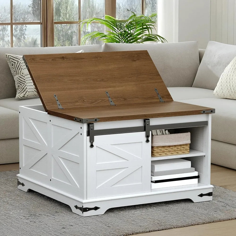 DAFIFY Modern Farmhouse Lift Top Storage Coffee Table