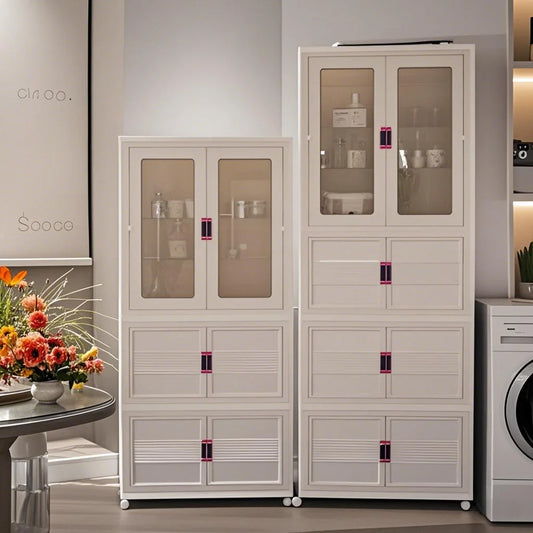 Storage artifact! Folding multi-layer storage wardrobe, easy to assemble by hand, as thin as a book when not in use. Magnetic do