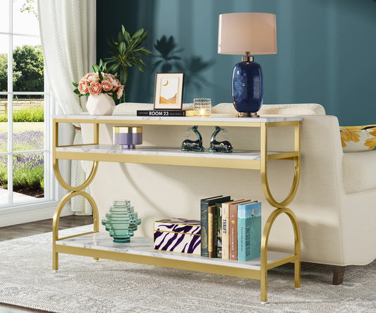 Tribesigns 3 Tier Console Table With Open Storage Shelves