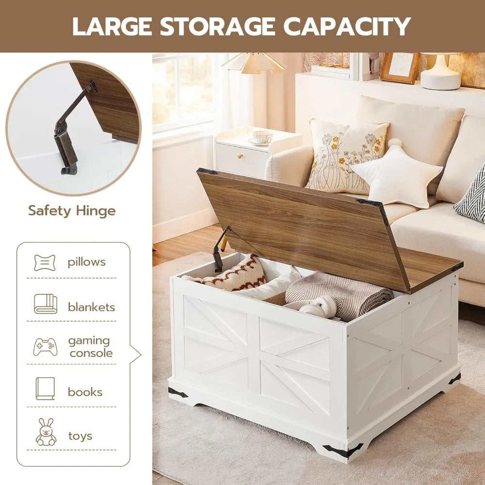 DAFIFY Modern Farmhouse Lift Top Storage Coffee Table