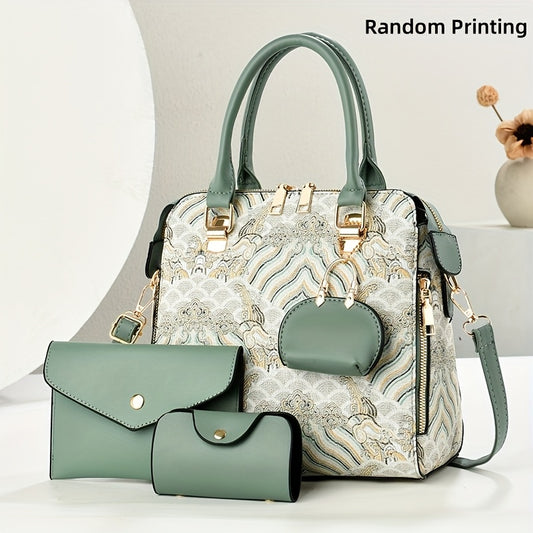 [Ladies' Handbag Set of 3] Ladies' Handbag Set of 3, Fashion Retro Embroidered Women’s Bags – Valentine’s Day Gift with a Fresh and Elegant Style