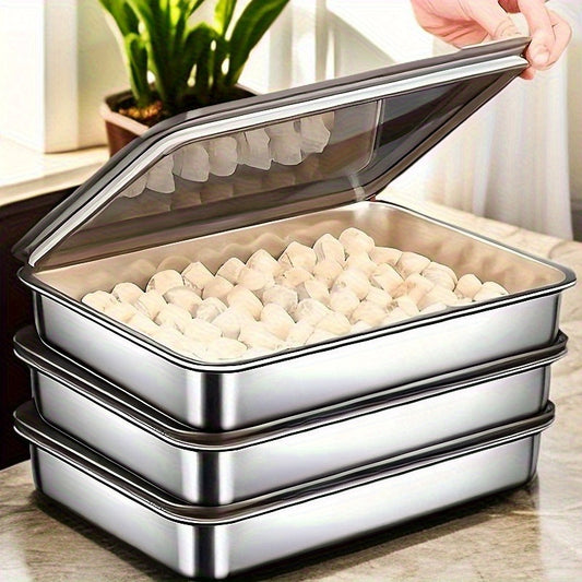 LDQ 3pcs Stainless Steel Baking Trays With Lids Oven Safe