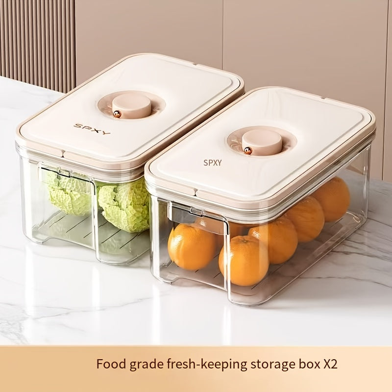 Gentle Care Plastic Food Storage Containers, Food-Grade Safe Non-Toxic Fresh-Keeping Box Set, Strong Seal for Moisture Protection Stackable Space-Saving, Temperature Resistant Easy to Clean Odor-Free, for Vegetables Fruits Le